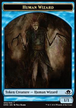 Human Wizard Token (Blue 1/1)