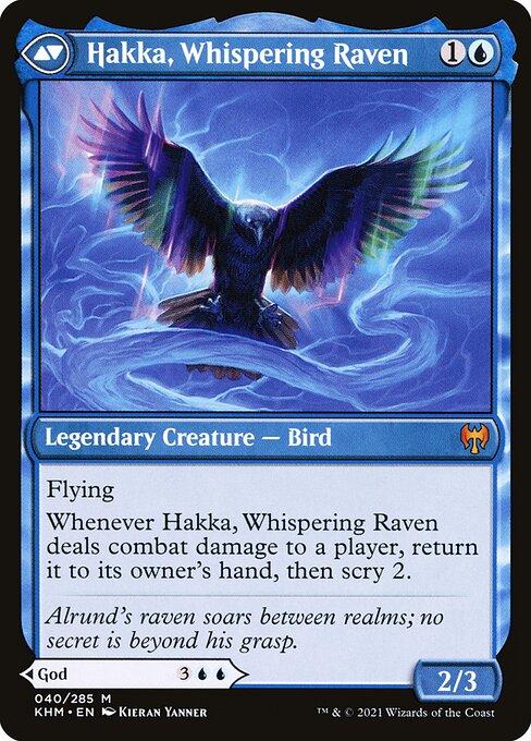 Alrund, God of the Cosmos // Hakka, Whispering Raven (back)