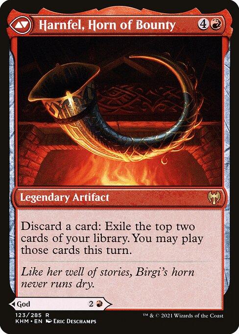 Birgi, God of Storytelling // Harnfel, Horn of Bounty (back)