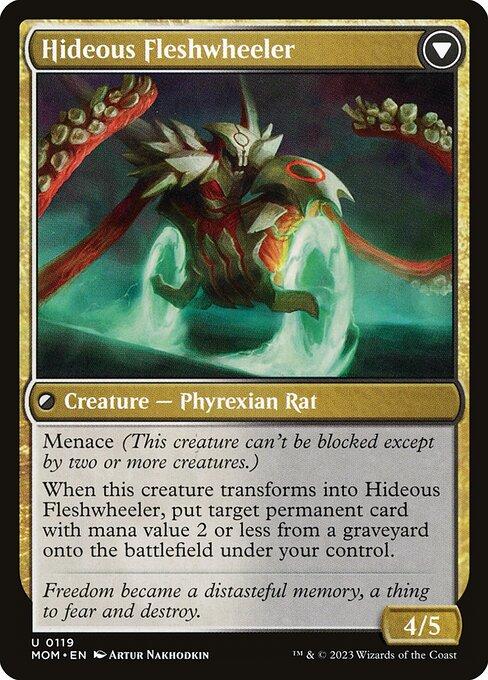 Nezumi Freewheeler // Hideous Fleshwheeler (back)