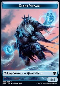 Giant Wizard Token (U 4/4) // Elf Warrior Token (G 1/1)