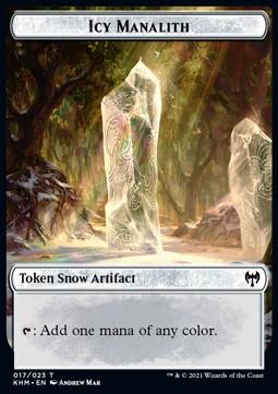 Icy Manalith Token // Elf Warrior Token (G 1/1)