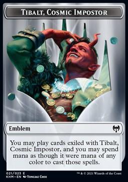 Tibalt, Cosmic Impostor Emblem // Elf Warrior Token (G 1/1)
