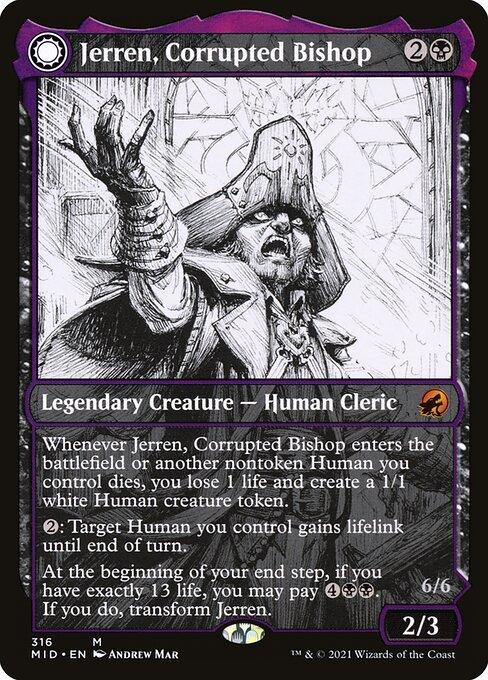 Jerren, Corrupted Bishop // Ormendahl, the Corrupter (front)