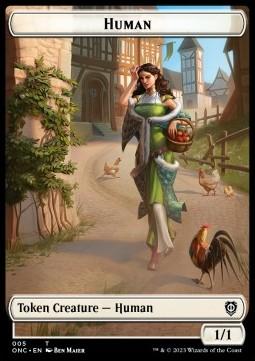 Human Token (W 1/1) // Spirit Token (W 1/1)