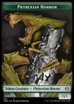 Phyrexian Horror Token (G */*) // Rebel Token (R 2/2)