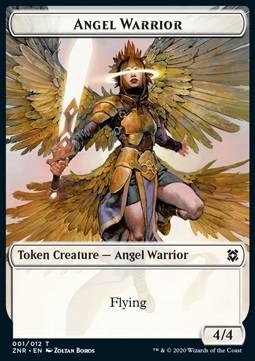 Angel Warrior Token (W 4/4) // Goblin Construct Token (A 0/1)