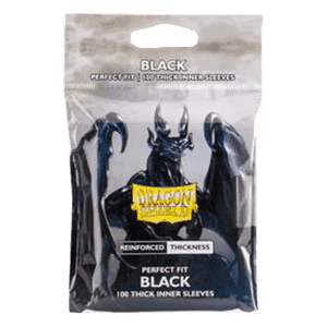 100 Dragon Shield Perfect Fit Thick Inner Sleeves - Black
