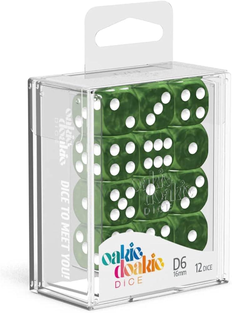 Oakie Doakie Dice D6 Marble-Green 36