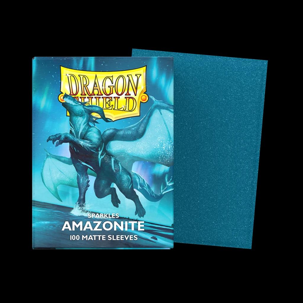 100 Dragon Shield Sparkles Sleeves - Matte Amazonite