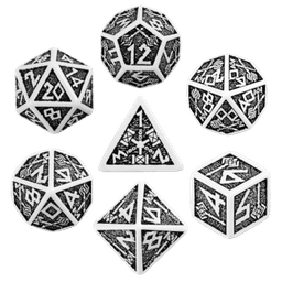 Kości RPG: Krasnoludzkie - Biało - czarny