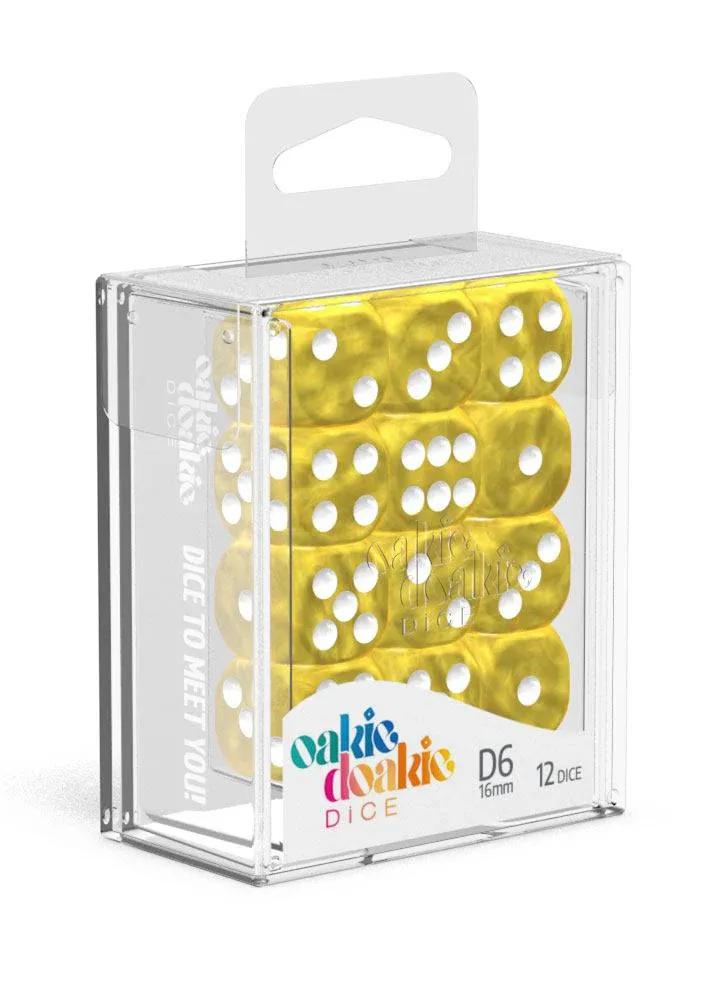 Oakie Doakie Dice D6 Marble-Yellow 12