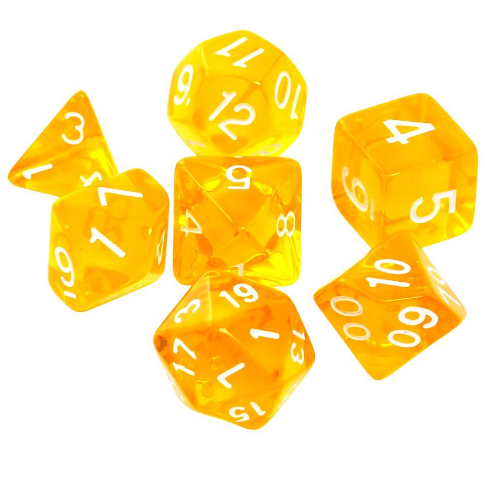 Komplet kości REBEL RPG - Kryształowe - Żółte