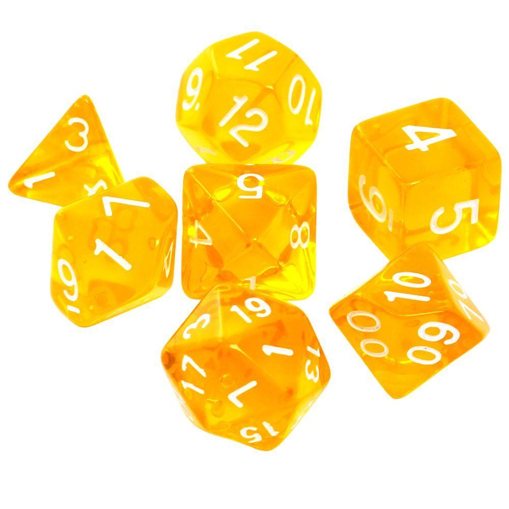 Komplet kości REBEL RPG - Kryształowe - Żółte