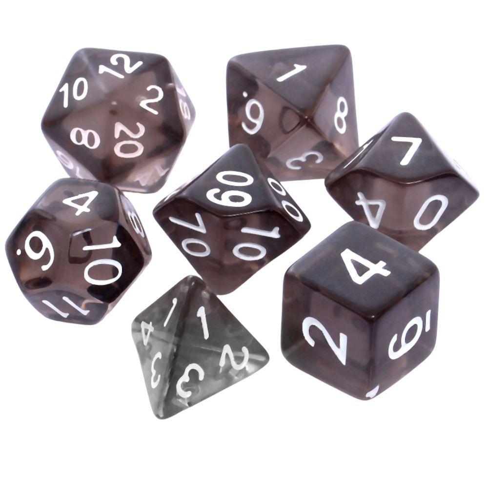 Komplet kości REBEL RPG - Kryształowe - Czarne