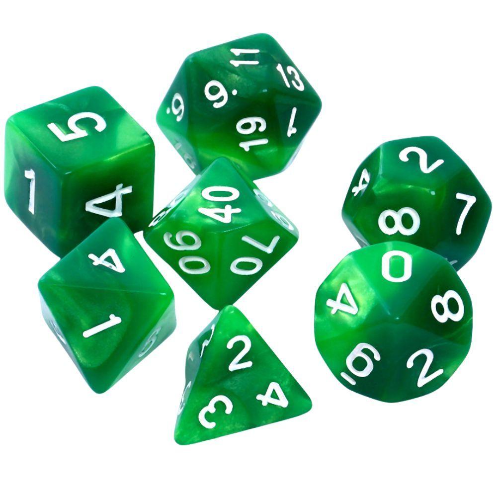 Komplet kości REBEL RPG - Dwukolorowe - Zielono-żółte