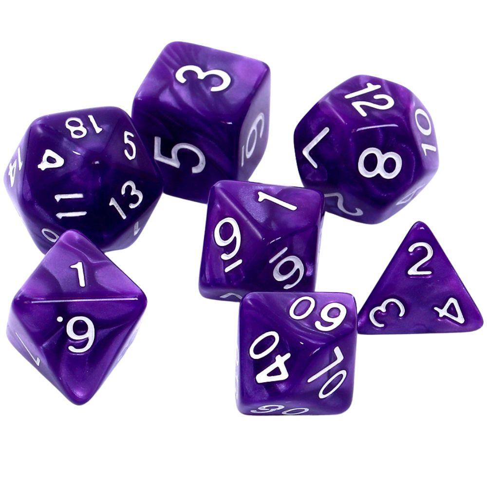 Komplet kości REBEL RPG - Perłowe - Granatowe