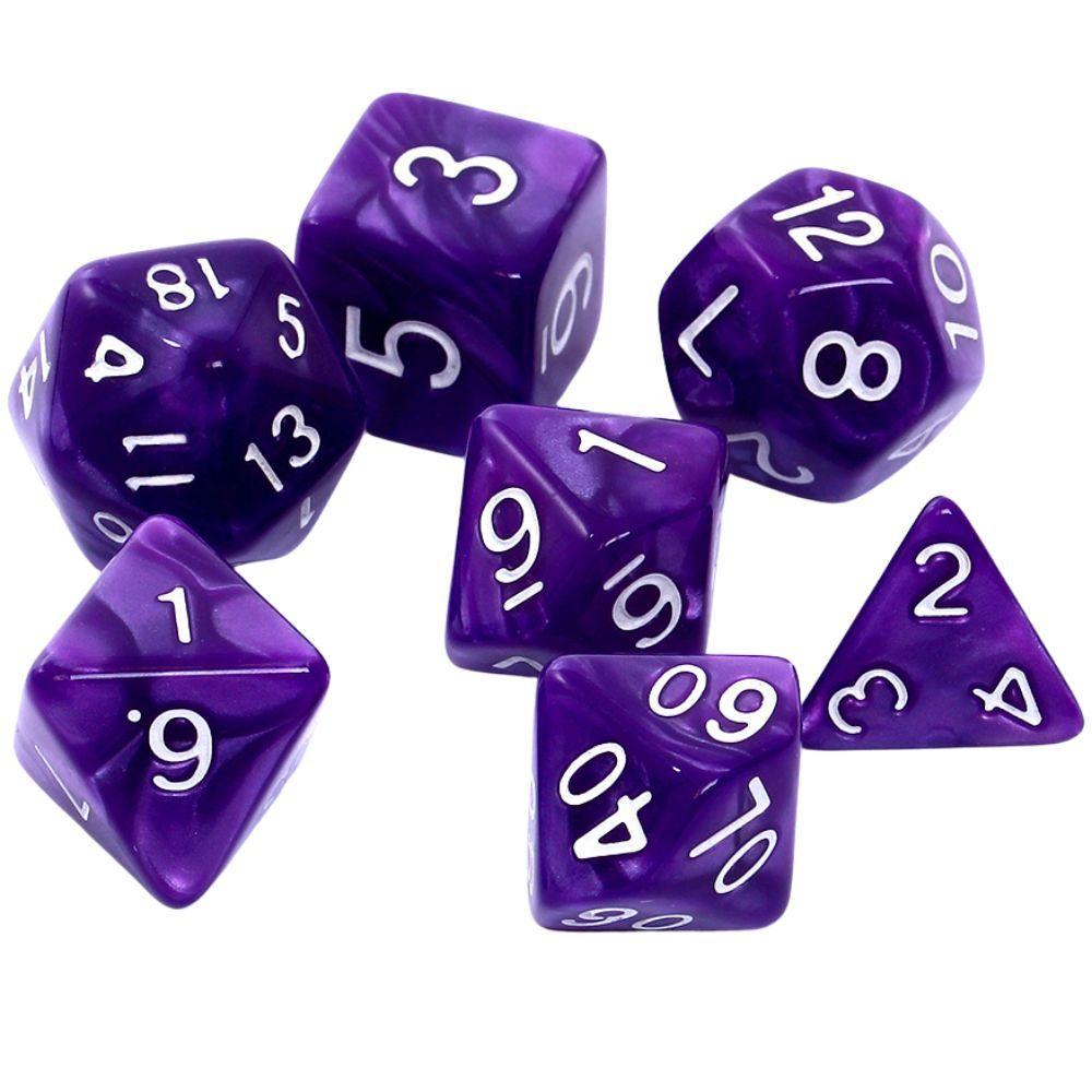 Komplet kości REBEL RPG - Perłowe - Granatowe