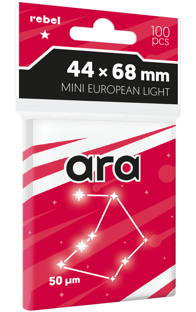 Koszulki na karty Rebel (44x68 mm) Ara Light, 100 sztuk