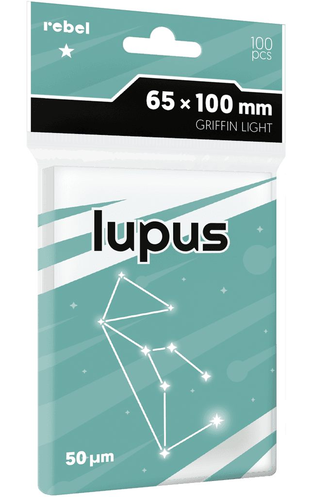 Koszulki na karty Rebel (65x100 mm) Lupus Light, 100 sztuk