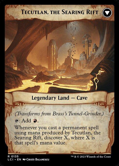 Brass's Tunnel-Grinder // Tecutlan, the Searing Rift (back)