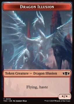 Dragon Illusion Token (R */*) // Monk Token (W 1/1 Prowess)