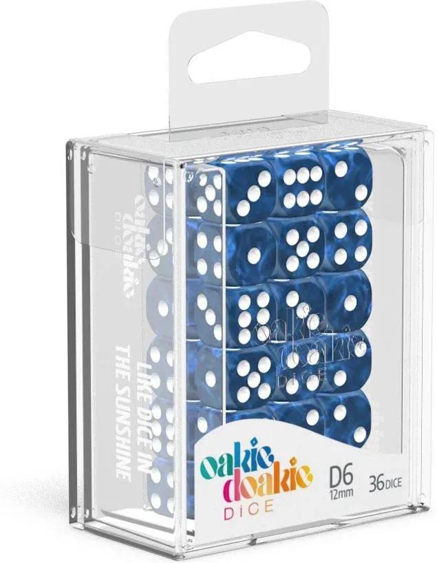 Oakie Doakie Dice D6 Marble-Blue 36