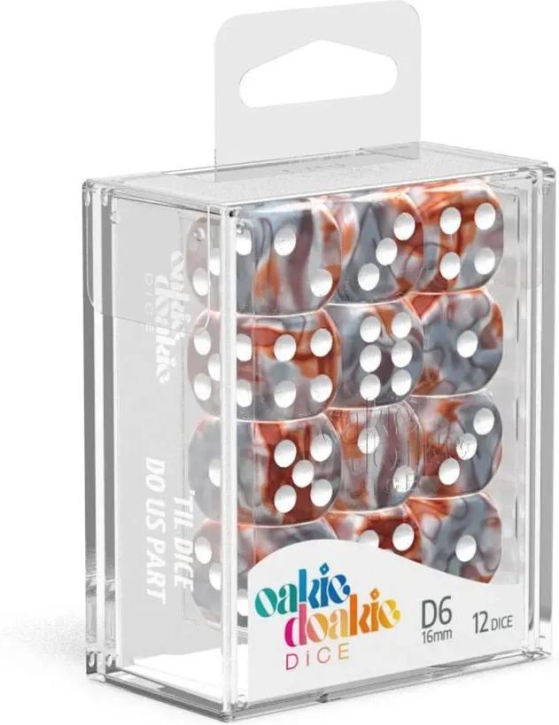 Oakie Doakie Dice D6 Gemidice-Silver-Rust 12